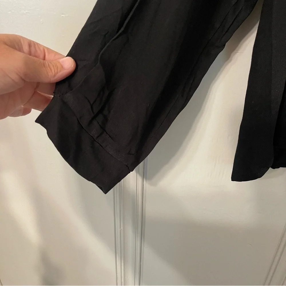 𝅺ANDREE by Unit Button Down Blouse 100% Rayon Black Size Small Oversized‎ - Picture 6 of 10